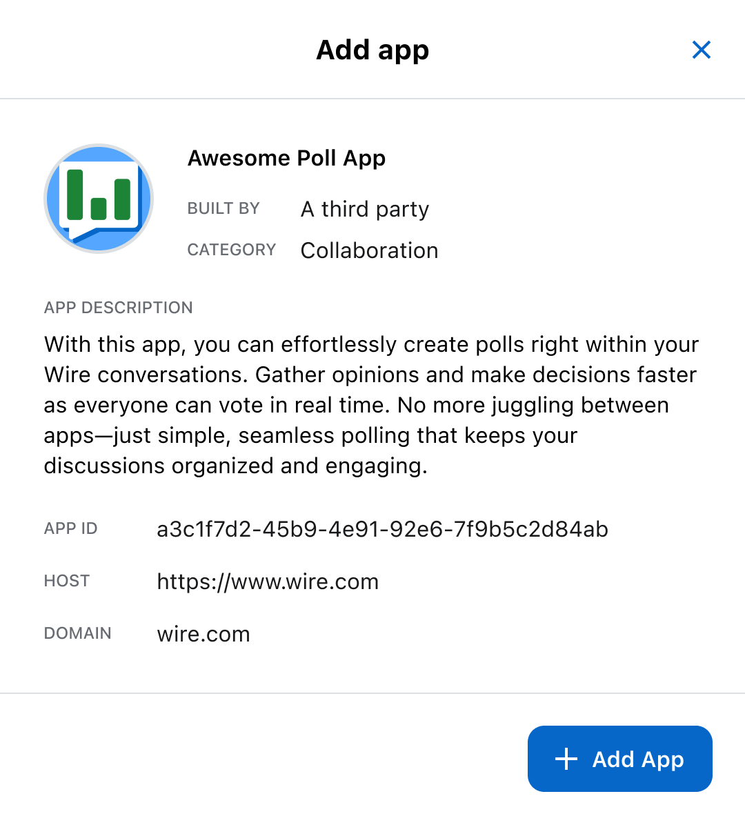 external app details